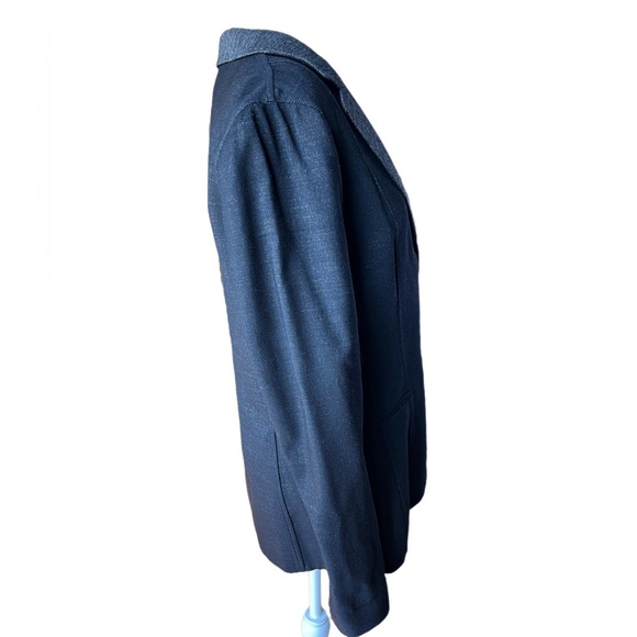 LAFAYETTE 148 New York Virgin Wool Blazer Womens Size 8 Black Gray Unlined - Picture 4 of 13